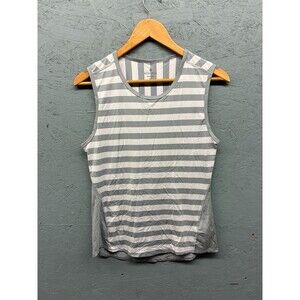Athleta‎ Striped Tank Top Women’s XS Gray White Sleeveless Stretch Athletic